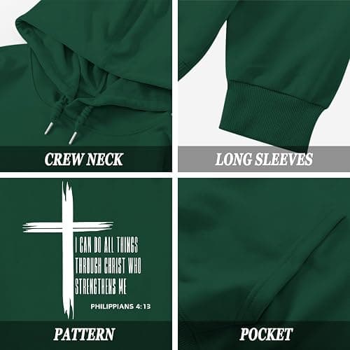 KEEVICI Christian Graphic Hoodies For Teen Boys Jesus Hoodie Faith God Sweatshirt Bible Verse Pullover Religious Tops thumbnail 6