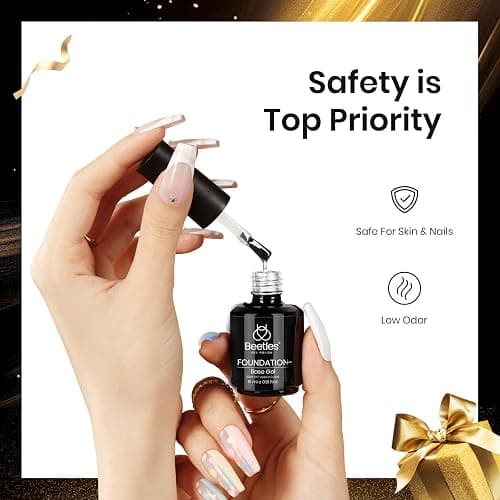 Beetles 3Pcs 15ml Builder Nail Gel with No Wipe Top Coat Gel Nail Polish and Base Coat Christmas Set for Nails Shine Finish and Long Lasting Nail Protection UV/LED Lamp Needed Gift for Women thumbnail 4