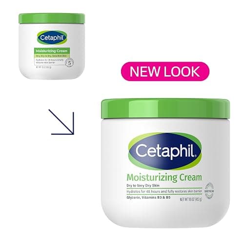 Cetaphil Face & Body Moisturizer, Hydrating Moisturizing Cream for Dry to Very Dry, Sensitive Skin, NEW 16 oz, Fragrance Free, Non-Comedogenic, Non-Greasy thumbnail 3