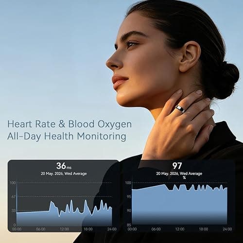 2026 Smart Ring For Women & Men, Sleep Health Fitness Tracker, Gold 6 | No App Fee, Track Sleep, Heart Rate, Blood Oxygen and Stress, 5-7 Day Battery Life, Lightweight, iOS & Android Compatible thumbnail 5