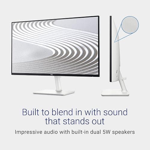 Dell S2425H 24 Inch Full HD (1920x1080) Monitor, 100Hz, IPS, 4ms, 99% sRGB, Built-in Speakers, Ultrathin Bezel, 2x HDMI, 3 Year Warranty, White - S2425H thumbnail 3