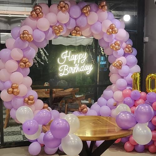 Pink and Purple Balloons,12 Inch Metallic Pink Light Purple White and Gold Baloons with Confetti Balloon for Girls Birthday Baby Shower Wedding Bridal Shower Party Decorations thumbnail 7