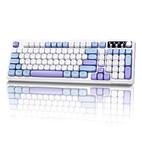 Bangsanth Wireless Keyboard, RGB Gaming Keyboard, Tri-mode BT5.0/2.4GHz/USB-C, 99-Key Creamy, Anti-ghosting Keys, Compatible with PC, Mac, Gaming Consoles, UK Layout - Image 1