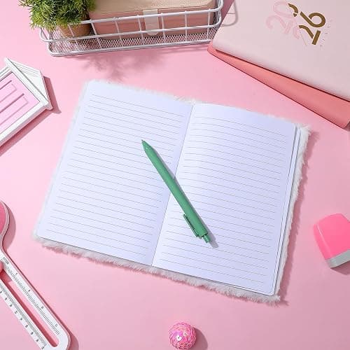 NUOBESTY Plush Notebook, Faux Fur Notebook for Kids, Panda Pattern Diary Journal Hardcover Notebook Writing Pad School Stationery White thumbnail 9
