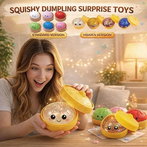 Glitter Dumpling Squishy, 2026 New Dumpling Squishy Mystery Box - 10 Colors Random Mystery Gift Box, More Surprises (Random -1PC) thumbnail 2