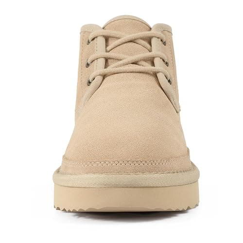 Litfun Fur Lined Ankle Boots for Women Genuine Suede Mini Booties Short Lace Up Snow Boots thumbnail 5