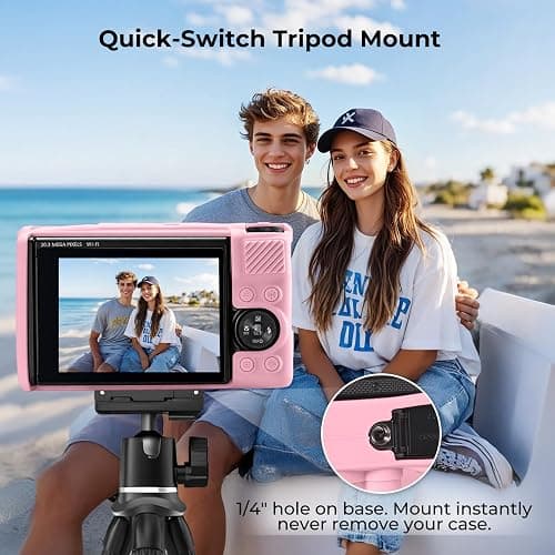Kliksys Case for Canon PowerShot SX740 HS, SX730 HS Camera - Pink | Canon SX740 HS Cover and Accessories, Soft Silicone Case with Removable Lens Cover, 2 Screen Protectors & 1 Wrist Strap thumbnail 5