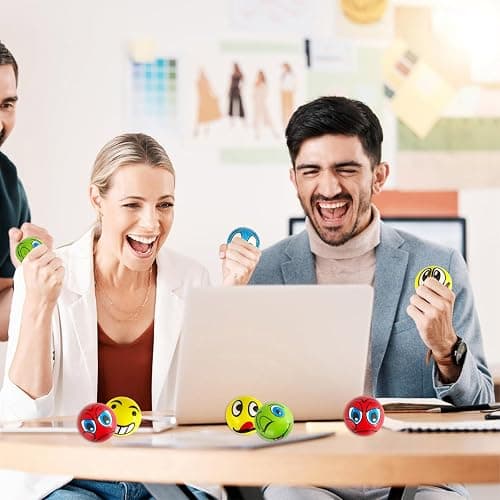 30 Pcs Face Stress Balls,2.5 Inch Funny Face Squeeze Balls,Emotion Squeeze Foam Balls,Foam Soft PU Balls for Hand Wrist Stress Reliefs Finger Exercise thumbnail 2