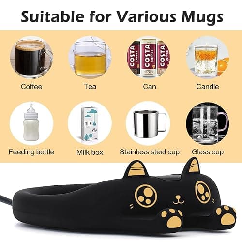 PUSEE Mug Warmer,Coffee Warmer for Desk Candle Warmer Auto Shut Off,Coffee Cup Warmer with 3 Temp Settings,Electric Beverage Warmer Plate for Coffee,Tea,Water Milk and Cocoa(Not Include Cup) thumbnail 2