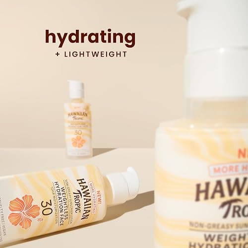 Hawaiian Tropic Weightless Hydration Lotion Sunscreen for Face SPF 30, 1.7oz | Travel Size Sunscreen Lotion, Beach Essentials, Sun Protection, Travel Sunblock Face, Summer Essentials, 1.7 fl oz thumbnail 2
