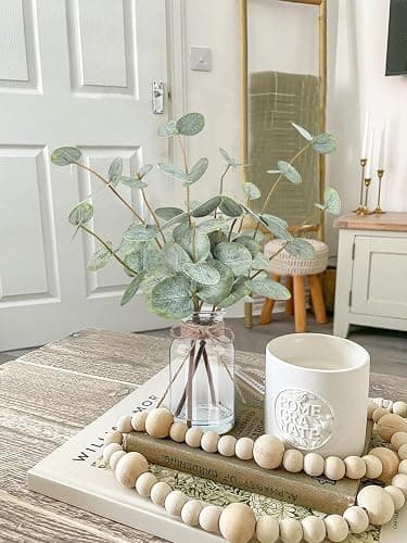 Bessol Artificial Eucalyptus Stems in Glass Vase with Faux Water, 13.5" Fake Plants for Home Decor, Coffee Table Centerpieces, Office, Bathroom & Farmhouse Weddings - Faux Greenery Plants Decorations thumbnail 8