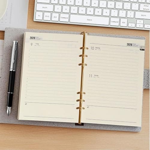 Agenda semainier 2026, format A5, format A5, 6 trous, 176 pages, 139 x 206 mm, recharge de papier pour planificateur, agenda, projets de bricolage thumbnail 7