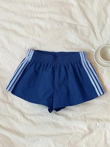 MakeMeChic Women's Striped Summer Shorts Workout Running Shorts Mini Micro Sweat Track Shorts Gym Athletic Wear thumbnail 6