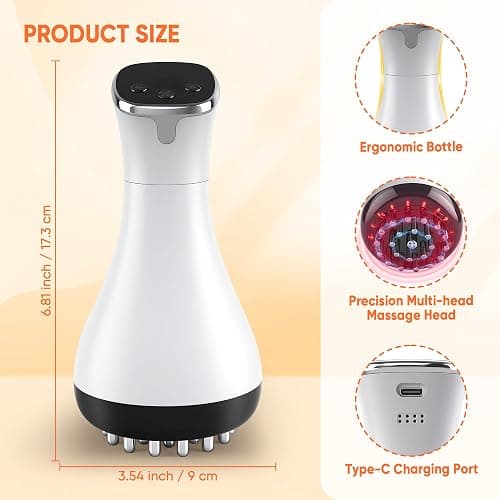 Rechargeable Lymphatic Drainage Massager & Cellulite Massage Tool with 3000mAh,Fascia Blaster for Reduce Stretch Marks for Legs, Arms & Belly,Body Sculpting Machine with Microcurrent for Office Travel thumbnail 7
