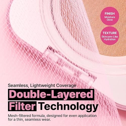 CLIO Kill Cover Mesh Glow Essential Cushion Foundation, Buildable Ultra-Fit Coverage with Glow Finish, Long-Lasting Hydration, Flawless Cover for Sensitive & Dry Skin, Korean Foundation (23N GINGER) thumbnail 4