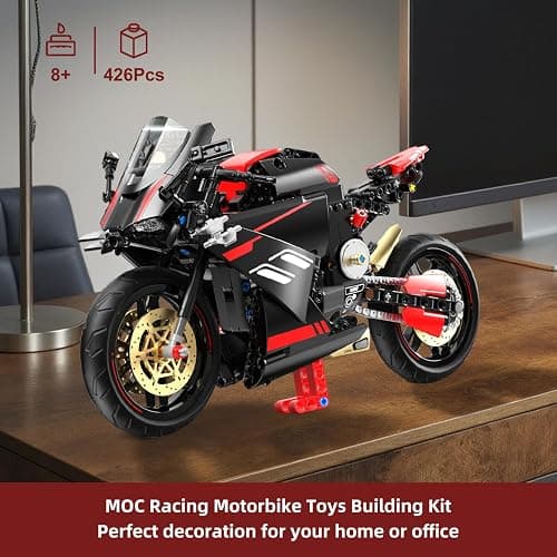 WINGIFT 1:8 Motorcycle Building Set,426 PCS Collectible Motorcycle Display Model Building Kit,Motorbike Toy Collection Brick Kit for Boys Girls,Christmas Birthday Gift for Adults Teens and Kids 8-14+ thumbnail 5