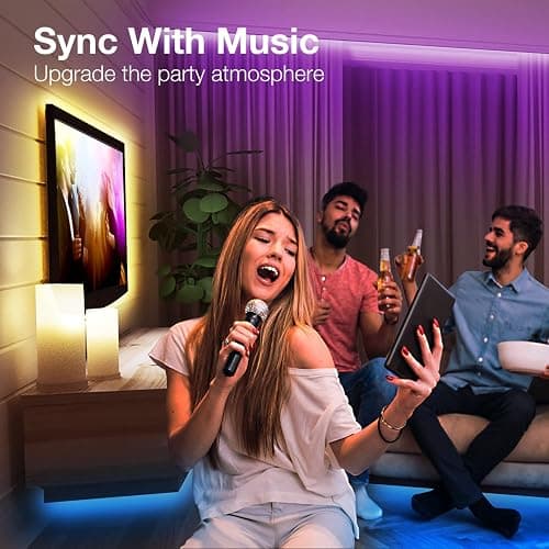 DAYBETTER Led Strip Lights 200 ft(2 Rolls of 100 ft) Smart Strips with App Control Remote, Led Lights for Bedroom, Music Sync Color Changing for Room Home Decor Party Festival thumbnail 6