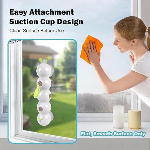 Interactive Cat Feather Toy, Caterpillar Cat Toy Automatic Fluffy Tail Teaser with Motion Sensor, USB Rechargeable, Suction Cup for Stable Play, Perfect for Indoor Cats thumbnail 5