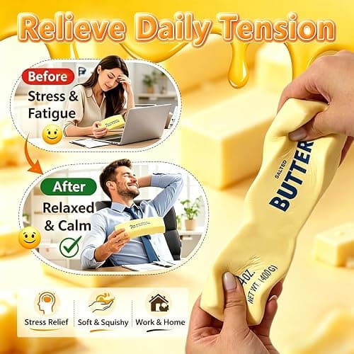 10in Giant Butter Squishy 2026 New 14oz Jumbo Squishy Butter Stick Realistic Butters Stick Soft Squeeze Stress Balls for Stress Relief Anxiety Sensory Gifts for Adults (1pcs) thumbnail 4