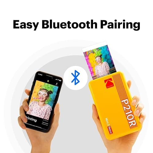 KODAK Mini 2 Retro 2x3 Portable Photo Printer, 38 Sheets, Bluetooth Smartphone Printer for iPhone & Android, Instant Color Prints, 4PASS Dye Sublimation, White thumbnail 5