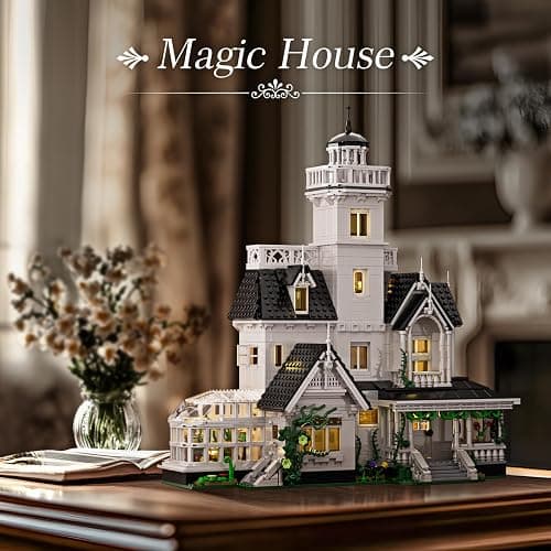 Practical Magic House Building Set with LED Light, Owens House Blocks Toy, Creator Architecture Model Building Kit, Compatible with Lego Horror House, Home Office Decor Gift for Adults (1877PCS) thumbnail 4