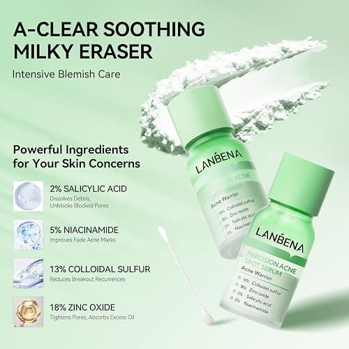 LANBENA 2% Salicylic Acid Spot Serum, 8H Rapid Acne Treatment for Acne-Prone Sensitive Skin, Fast-Acting Dry Out Pimples, Fade Acne Marks, Redness Relief, Overnight & Period Breakouts, 0.42 Fl Oz thumbnail 7