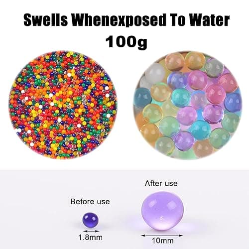 20000 Pièces Water Beads Colorful,Biodegradable Balls,Gel Soil Mud Bead,Vase Filler,Decorative Water Balls,Filled Decoration Home Accessories,and Craft for Stress Relief,Decoration (100g Pack) - Colourful thumbnail 3