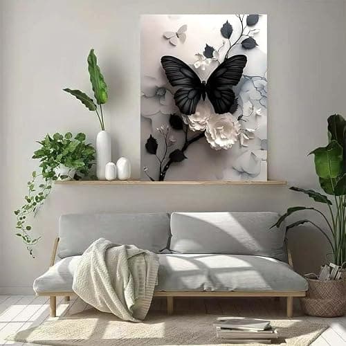 cdsnxore Diamond Painting Kits for Adults, Diamond Art Kits for Adults Beginners, Rose Diamond Arts Kits for Home Wall Decor 14 x 14 Inch (Black) thumbnail 2