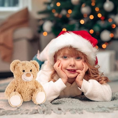 SuzziPals Teddy Bear Stuffed Animals, Microwavable Stuffed Animal Heating Pads for Heat Therapy, Stress Relief Toy for Anxiety, Cuddle, Companion, Bear Plush Gifts for Girls Boys Adults - Teddy Bear thumbnail 8