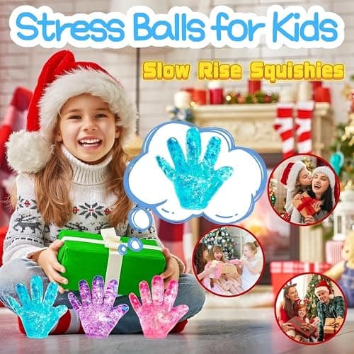 1Pcs Slow Rise Glitter Squishy Ball Fake Hand Sugar Stress Balls for Adults&Kids Novelty Squeeze Toy Sensory Fidget Toys Stress Relief Squishies for Party Favors Classroom Prizes (Blue) thumbnail 6