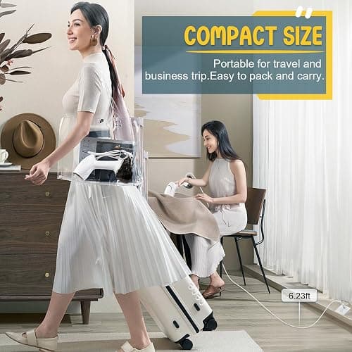Rolipo Handheld Steamer for Clothes 1200W, Clothes Steamer with Large 360ml Water Tank, Fast Wrinkle Remover Portable Garment Steamer, Ideal for Home, Office, Travel, White thumbnail 3