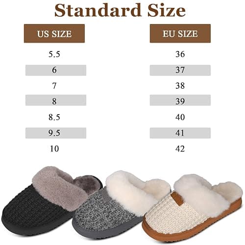 CLOVALUB Cozy Knit Women's Slippers - Warm Shearling House Shoes for Winter, Indoor/Outdoor thumbnail 6