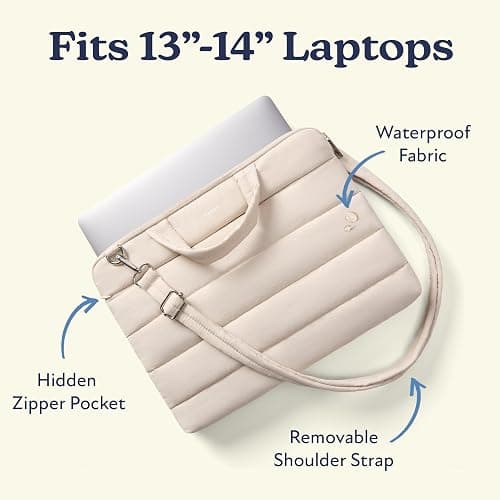 Vandel 13-14 inch Laptop Carrying Case Sleeve with Strap, Shoulder Bag with Handle, 14 in Laptop Computer Bag for Women, MacBook Air 13 Inch Carrying Case, MacBook Pro 14 in HP Messenger Carrier thumbnail 2