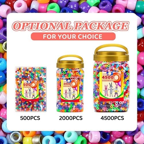Iooleem Pony Beads(2000pcs Candy Macaroon Pony Beads),Beads for Bracelets Making, Beads for Crafts, Beading Supplies, Friendship Bracelets Making. thumbnail 3