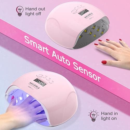 UV LED Nail Lamp,NAILGIRLS Gel Nail Lamp Professional 150W Gel Polish Nail Dryer Curing Lamps with 4 Timer Presets, Auto Sensor, Detachable Base, Nail Art Tools for Fingernail thumbnail 3