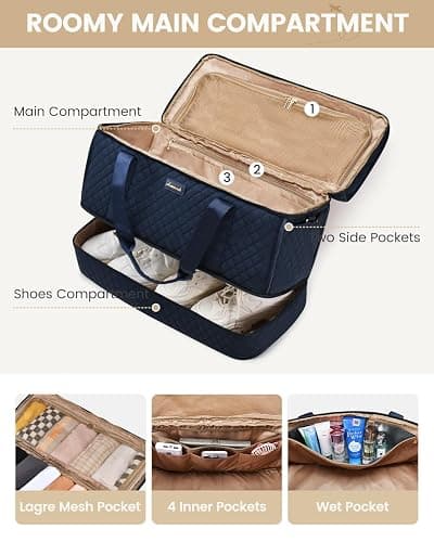 LOVEVOOK Large Travel Duffle Bag, Weekender Bags for Women With Shoe Compartment, Overnight Hospital Bag For Women Labor Delivery, Carry on Bag Personal Item Travel Bag, Yoga Gym Duffel Bag thumbnail 3