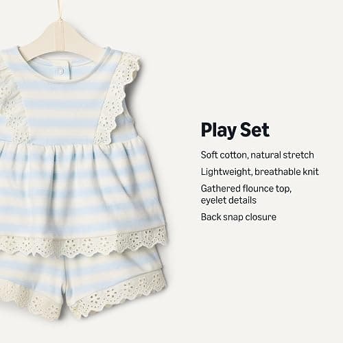 Amazon Essentials x Sofia Grainge Toddlers and Baby Girls' Eyelet Short & Top Set thumbnail 2