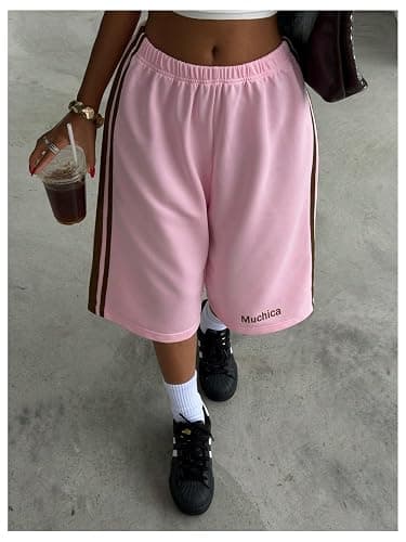 SHENHE Women's Wide Leg Sweat Shorts Drawstring Casual Lounge Sports Knee Length Bermuda Shorts thumbnail 5
