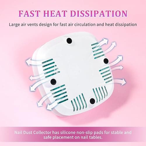 ANGNYA Nail Dust Collector with 10PCS Filter Pads, Compact Vacuum Fan Dust Collector for Beginner Mini Dust Suction Machine Manicure Pedicure Tool for Acrylic Nail Polishing for Home Use thumbnail 5