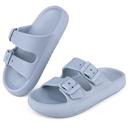 Kids Cloud Sliders Boys Girls Adjustable Buckle Sandals Non-Slip EVA Bedroom Shower Slippers Beach Pool Flip Flops - Image 1
