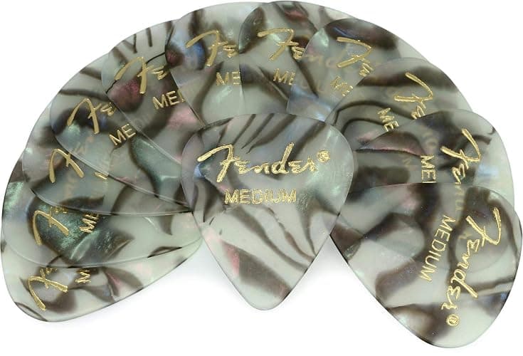 Fender Premium Celluloid Guitar Picks 351 Shape, Abalone, Medium, 12-Pack - Image 1