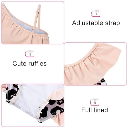 Funnycokid Baby Toddler Girls Swimsuit 4 Piece Bathing Suit Long Sleeve Rash Guard Sets 6 Months - 5 Years thumbnail 3
