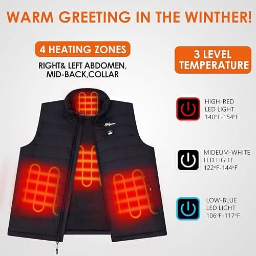 Telguua Heated Vest Women with Battery Pack,Women's Heated Warm Vest Electric Rechargeable Heating Vests thumbnail 4