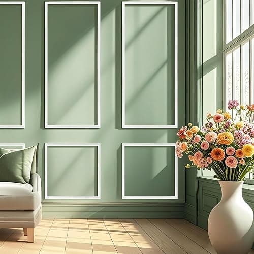 JZHLLA 30 Piece Peel & Stick Wall Molding Kit, Pre-Cut Wainscoting Panels with Self-Adhesive Trim, Easy Install Wall Decor for Office Home Bedroom Living Room thumbnail 7