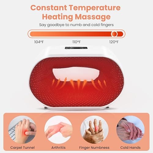TipTalk Hand Massager with Heat and Compression, Cordless Electric Hand held Massager for Arthritis and Carpal Tunnel, Gifts for Men and Women thumbnail 2