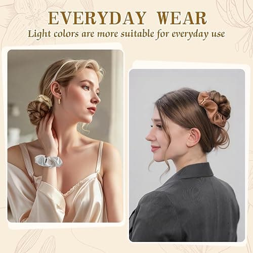 OCATO Scrunchies Birthday Gifts for Women: Silk Satin Scrunchies 24Pcs Hair Scrunchie for Women Girls Hair Bands Hair Ties Hair Accessories Scrunchy Party Favors Mothers Day Gifts for Mom Her thumbnail 5