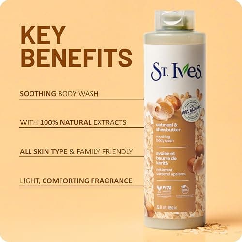 St. Ives Oatmeal & Shea Butter Body Wash | Moisturizing Body Wash for Sensitive and Dry Skin | 22 Fl. Oz. thumbnail 5
