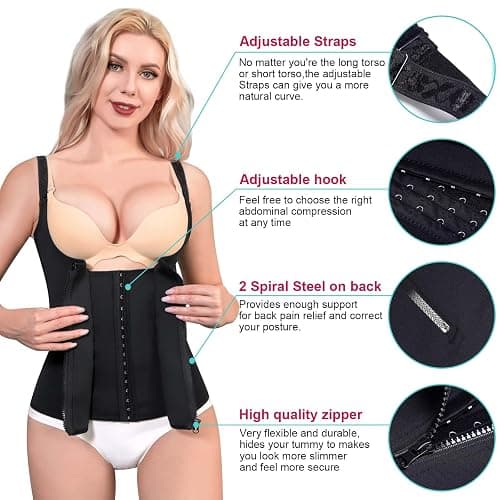 Ursexyly Women's Waist Trainer Corset Sweat Sauna Suits Tummy Control Body Shaper Tank Tops Workout Sports Girdles Shapewear thumbnail 6