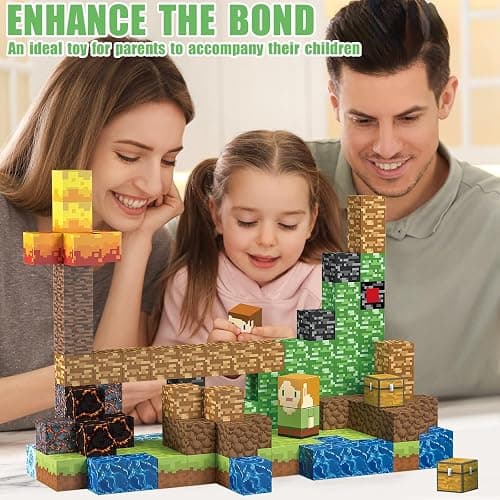 AIDYVOI 160 PCS Magnetic Blocks Building Toys, Build 3D Magnetic Building Blocks Set for Kids Ages 3+, Magnet Blocks STEM Sensory Educational Christmas Birthday Gifts Construction Toys - 160 thumbnail 7