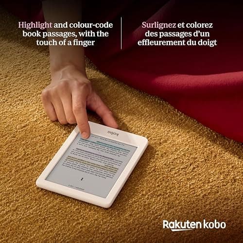 Kobo Clara Colour | Colour eReader | 6” Glare-Free Colour E Ink Kaleido 3 Display | Dark Mode Option | Waterproof | Audiobooks | 16GB of Storage (White) thumbnail 3
